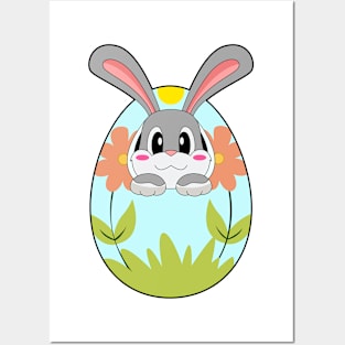 Rabbit Easter Easter egg Posters and Art